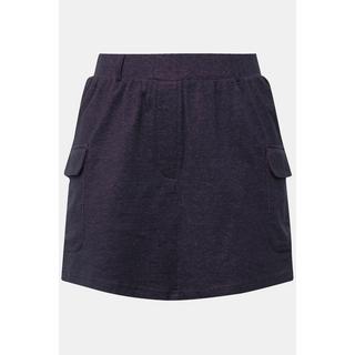 Ulla Popken  Short en jersey de coton bio, taille élastique et poches cargo 