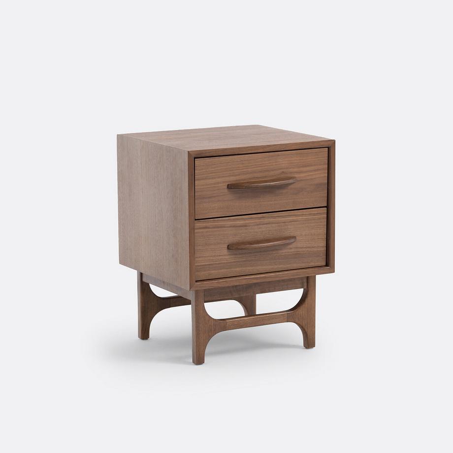 Vintage-Nachttisch Larsen mit 2 Schubladen