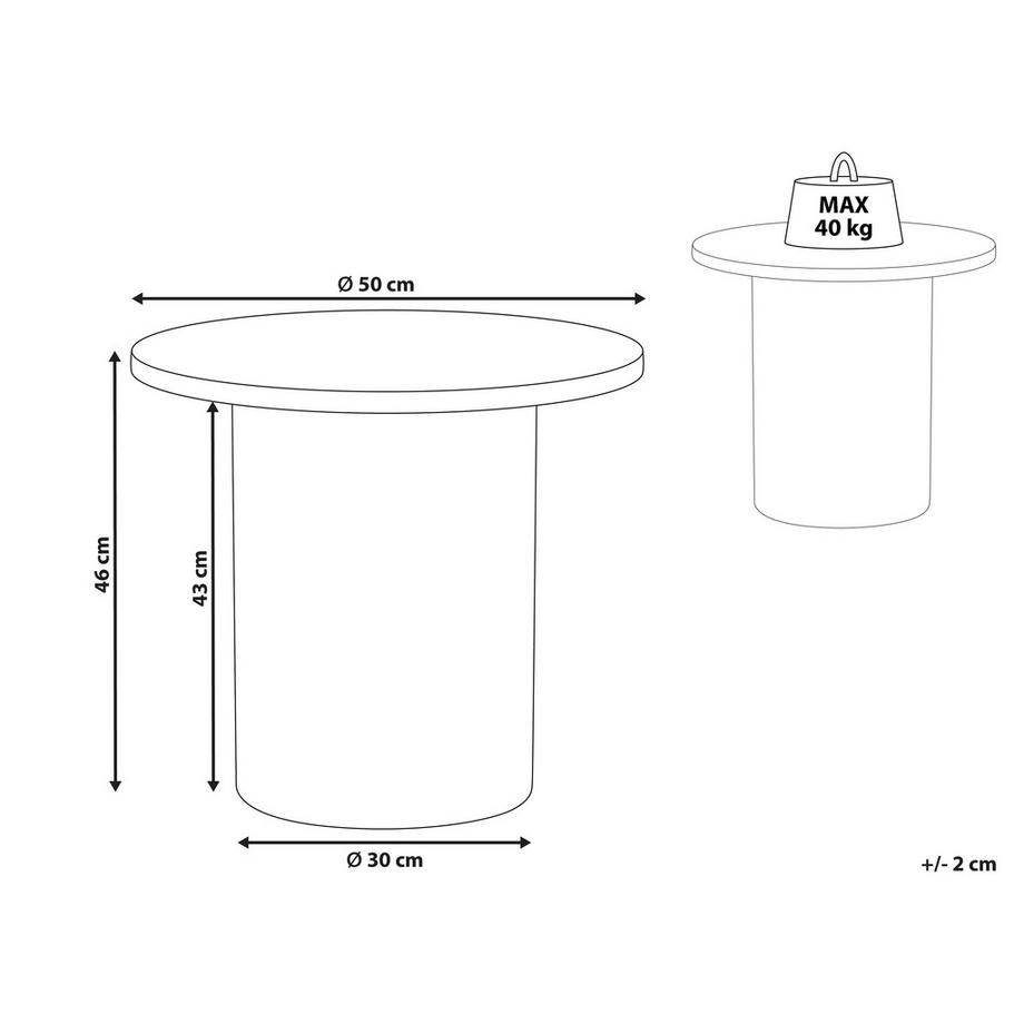 Beliani Table d'appoint en MDF Minimaliste AMMON  