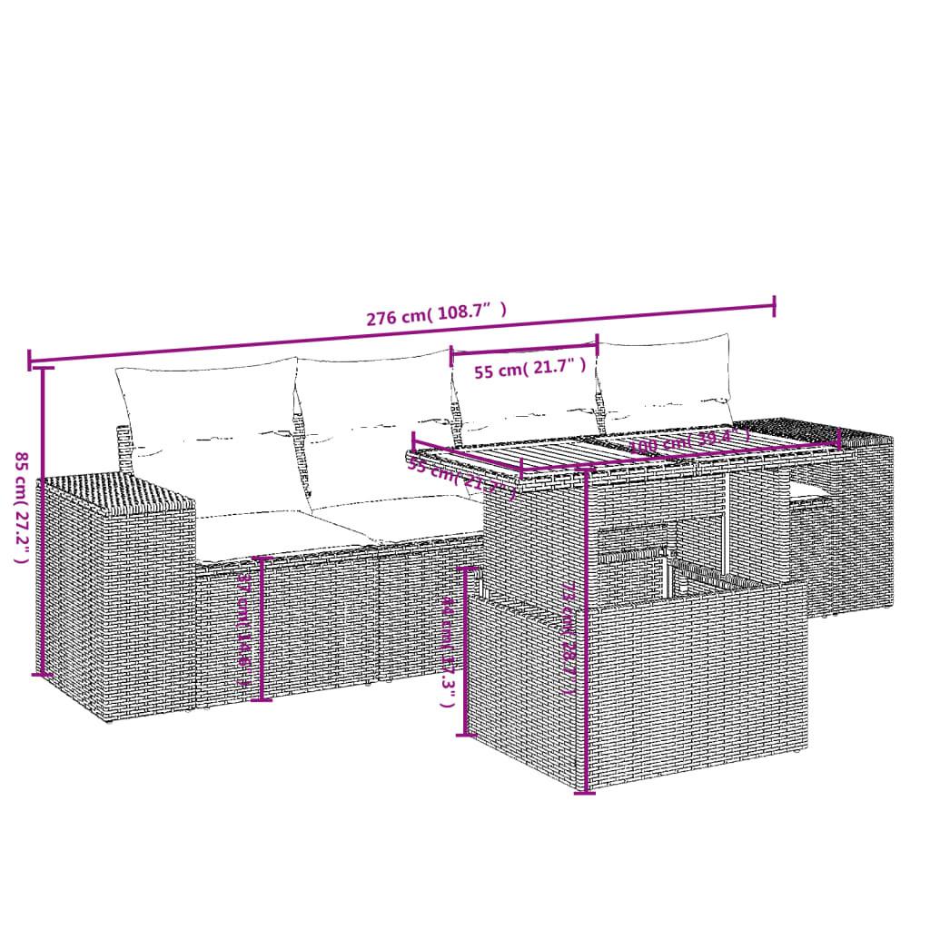 VidaXL set divano da giardino Polirattan  