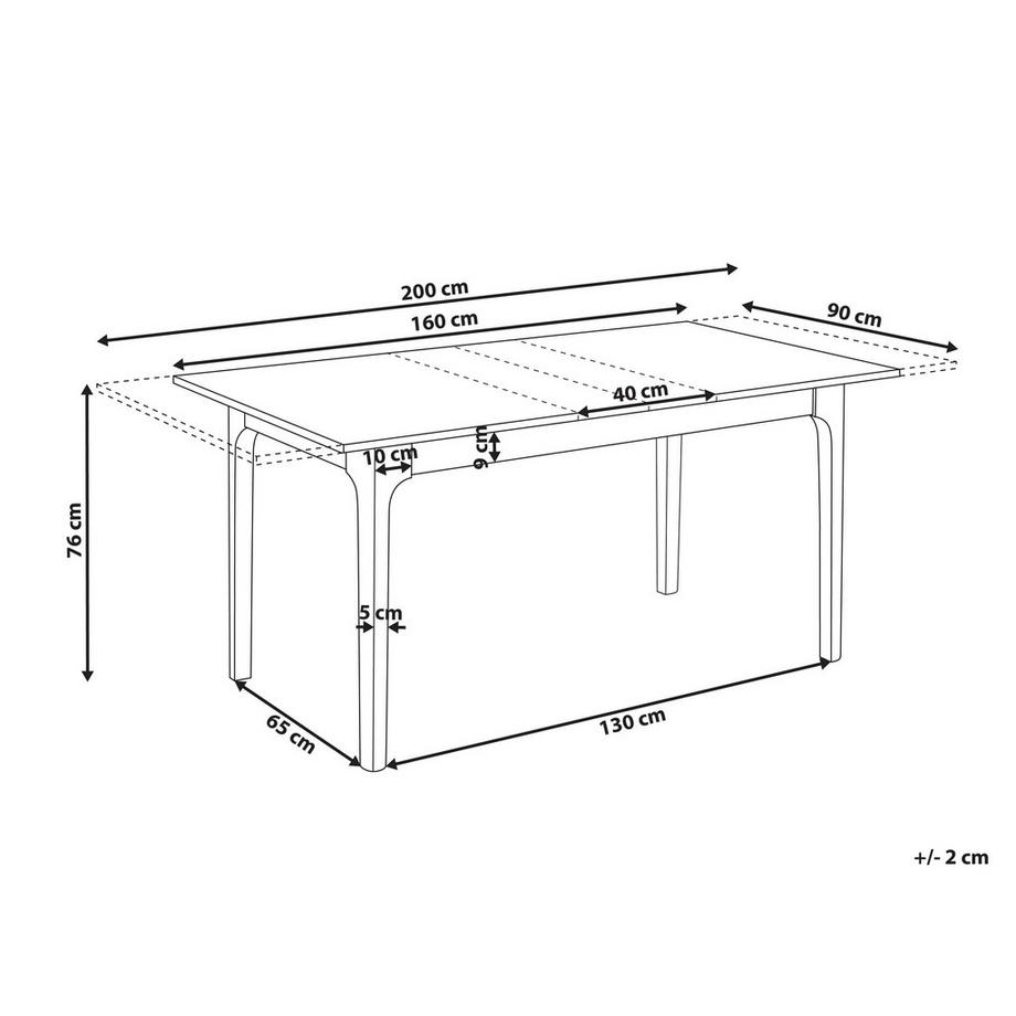 Beliani Table de salle à manger extensible en MDF  DELMAS  