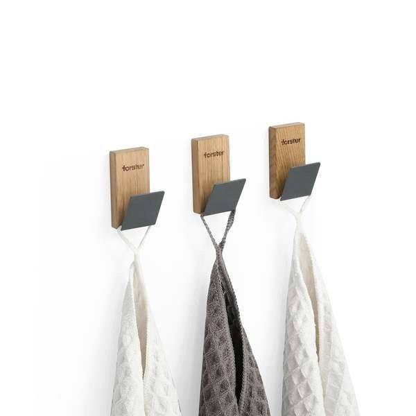 Forster Home Patère magnétique rectangulaire chêne  