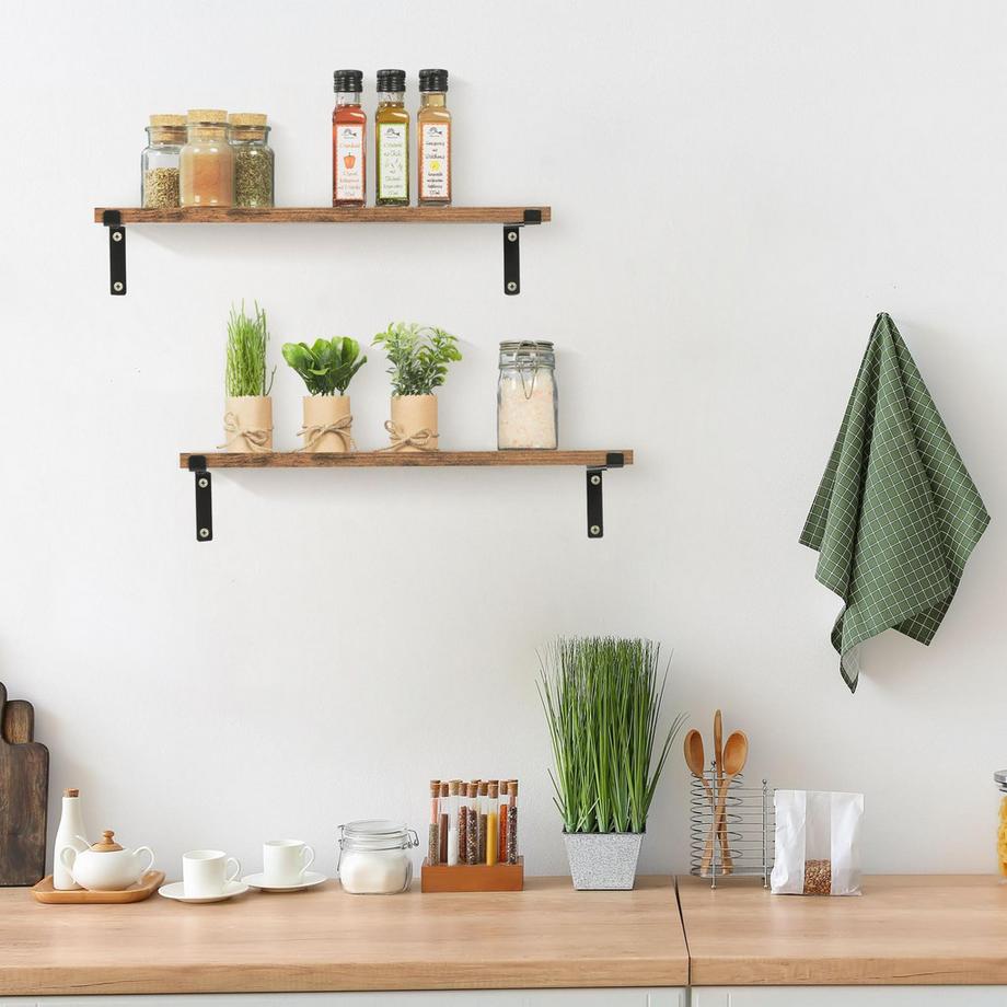 Northix 2er-Set Industrie-Wandregale  