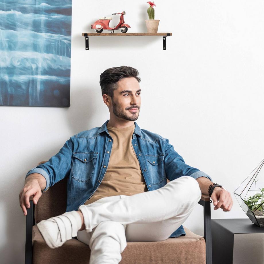 Northix 2er-Set Industrie-Wandregale  