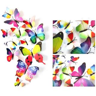 Cover-Discount 24 pcs 3D papillons stickers muraux déco multicolor  