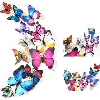 Cover-Discount 24 pcs 3D papillons stickers muraux déco multicolor  