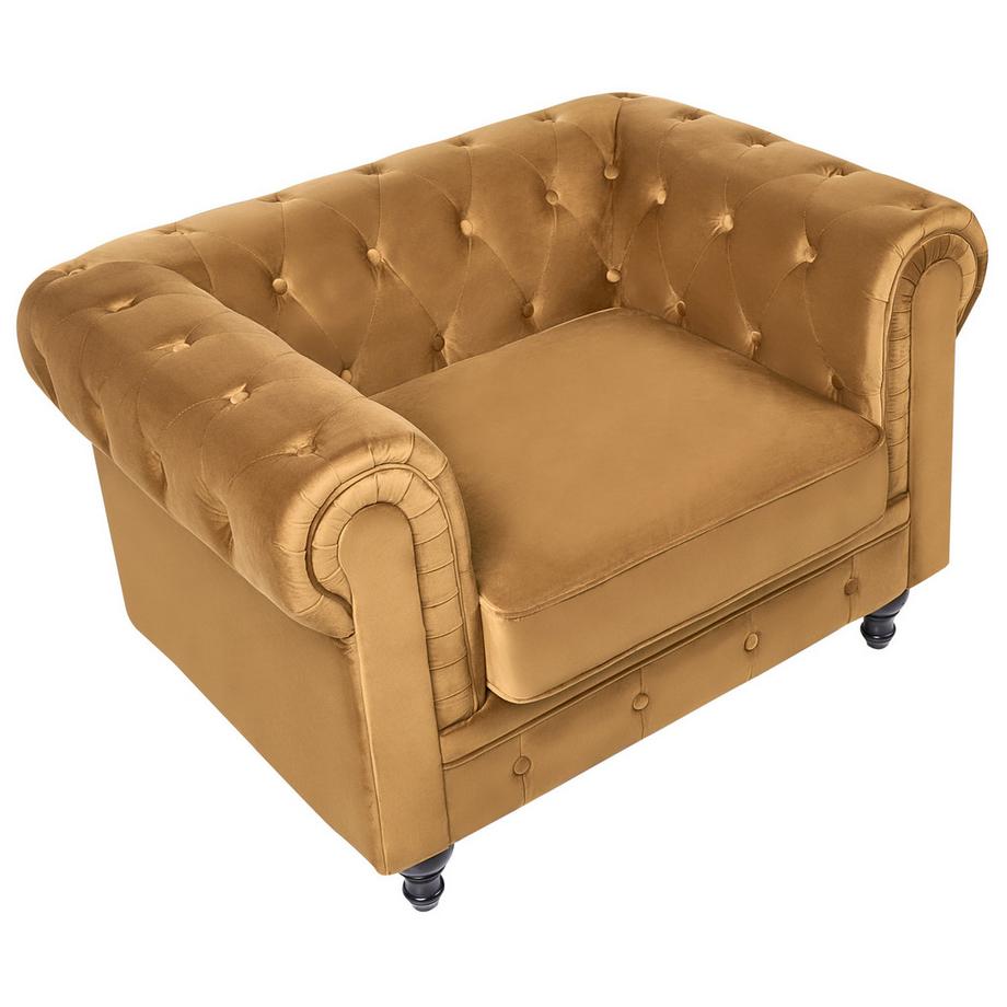 Beliani Fauteuil en Velours Glamour CHESTERFIELD  