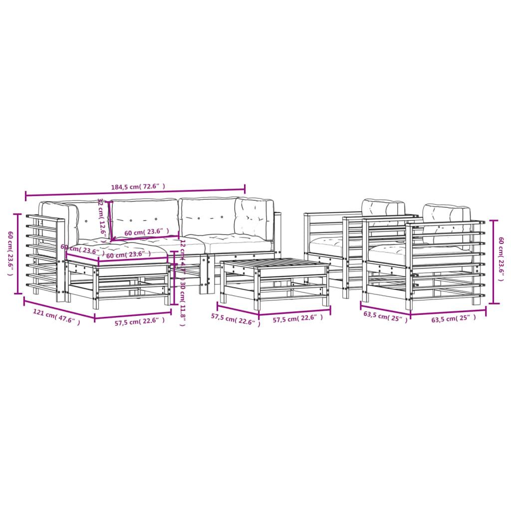 VidaXL set divani da giardino Legno  