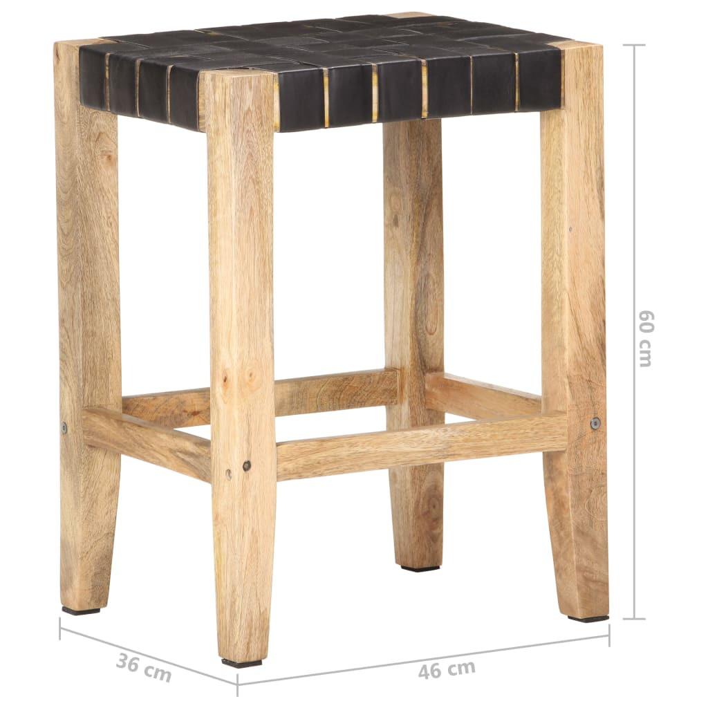 VidaXL Tabouret de bar cuir  