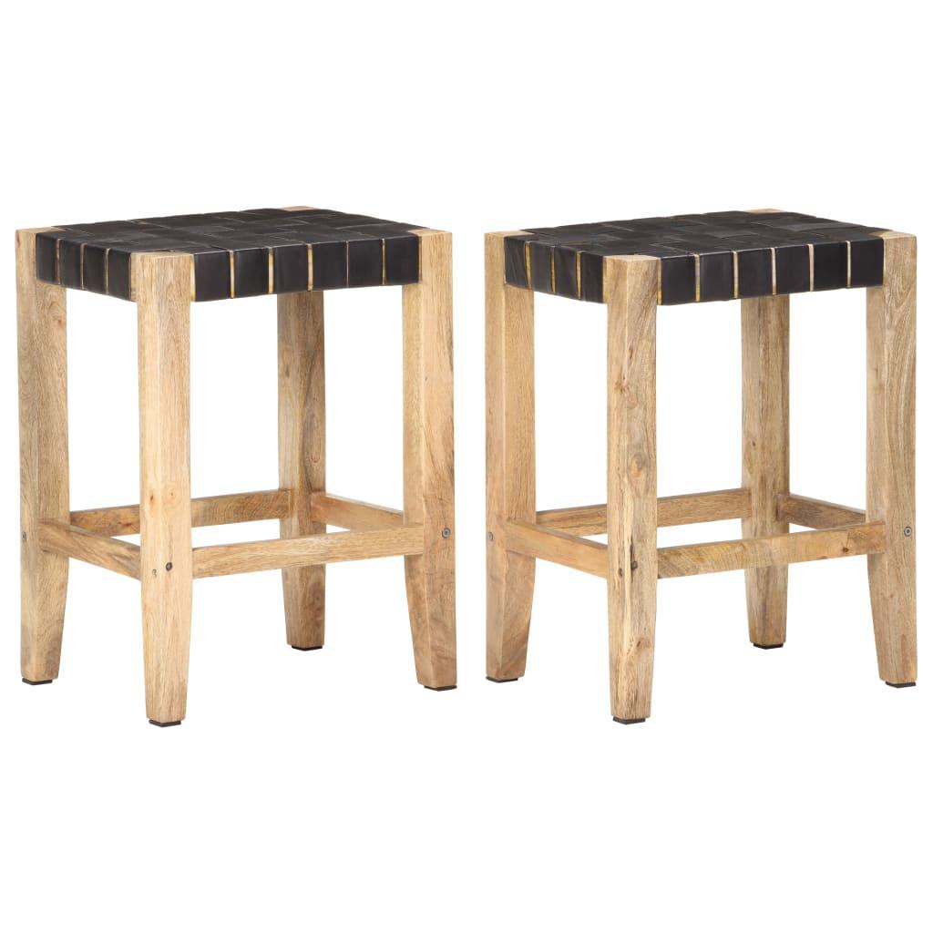 VidaXL Tabouret de bar cuir  