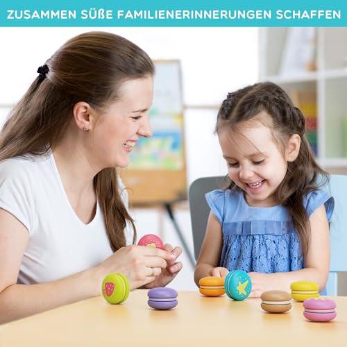 Activity-board  Accessoires de cuisine pour enfants en bois : 8 macarons colorés avec velcro pour enfants de 2 3 à 4 ans, idéal pour cuisine ludique, magasin &amp; magasin 