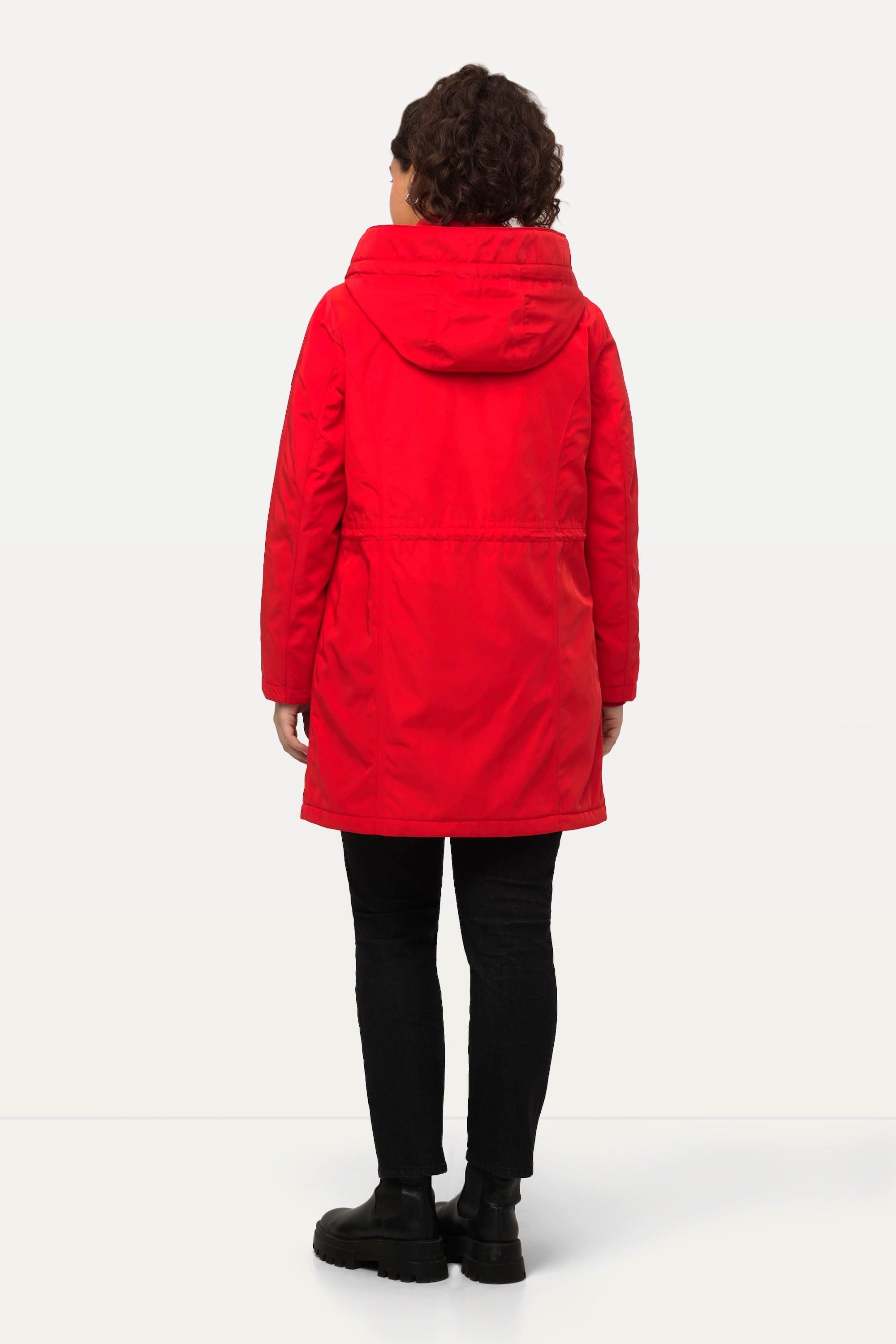 Ulla Popken  Parka technique, tissu partiellement matelassé, fermeture éclair à double sens, capuche 