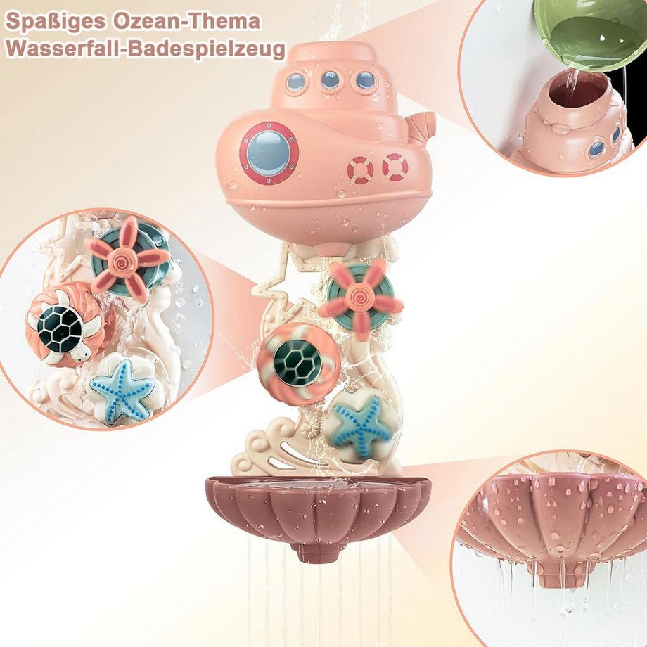 Activity-board  Badewannenspielzeug, Wasserspielzeug Baby-Badewannenspielzeug mit Meerestieren Gießkannen 