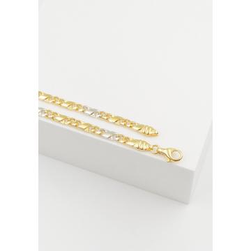 Bracelet 8er Collier bicolore jaune/blanc or 750, 3.8mm, 21cm