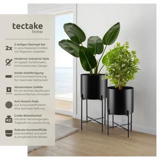 Tectake Support de plantes MINE Lot de 2 au style industriel  