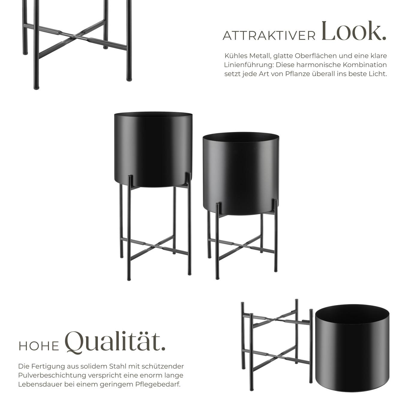 Tectake Support de plantes MINE Lot de 2 au style industriel  