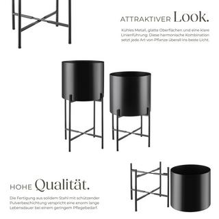 Tectake Support de plantes MINE Lot de 2 au style industriel  