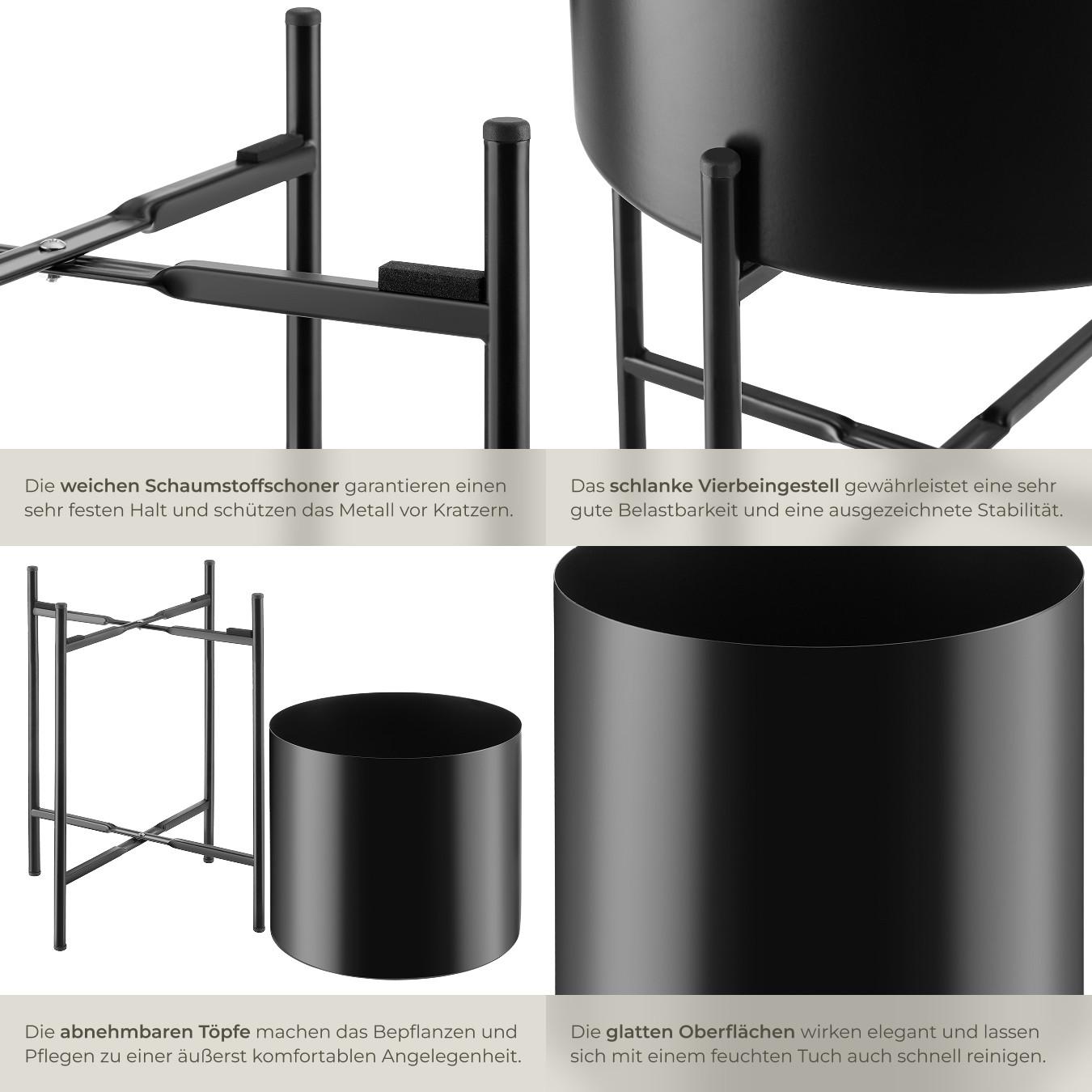 Tectake Support de plantes MINE Lot de 2 au style industriel  