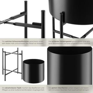 Tectake Support de plantes MINE Lot de 2 au style industriel  