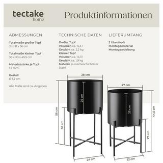 Tectake Support de plantes MINE Lot de 2 au style industriel  