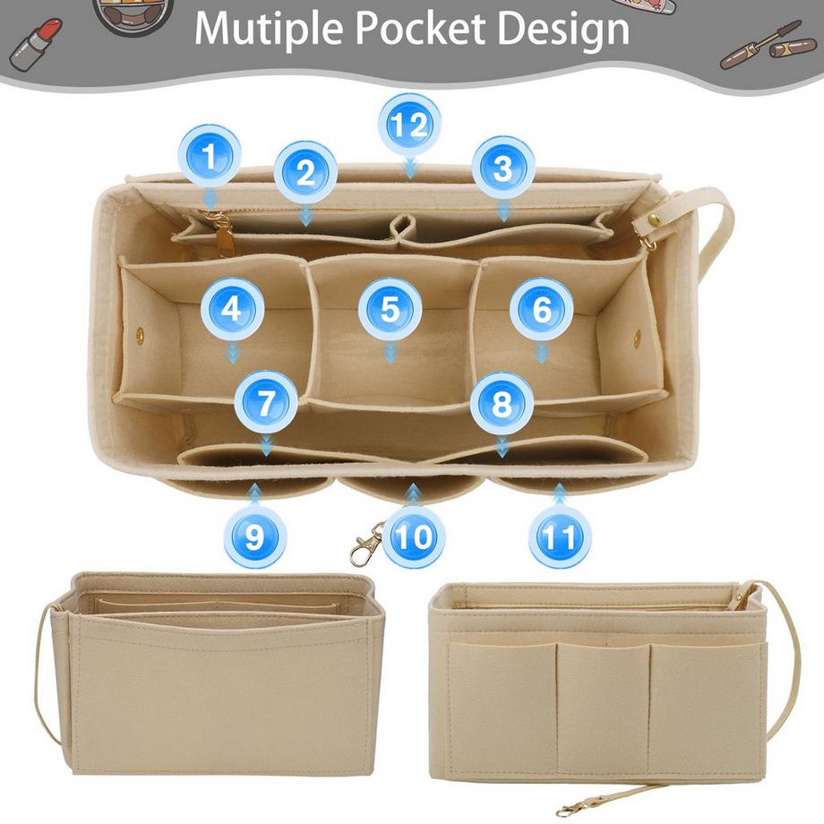 Alopini  Handtaschen-Organisator, Filz-Taschen-Organisator, Tasche in Tasche-Organisator, Taschen-Organisator Shopper 