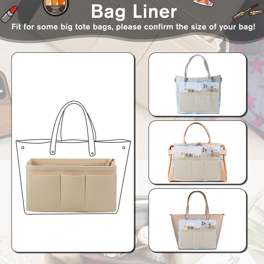 Alopini  Handtaschen-Organisator, Filz-Taschen-Organisator, Tasche in Tasche-Organisator, Taschen-Organisator Shopper 