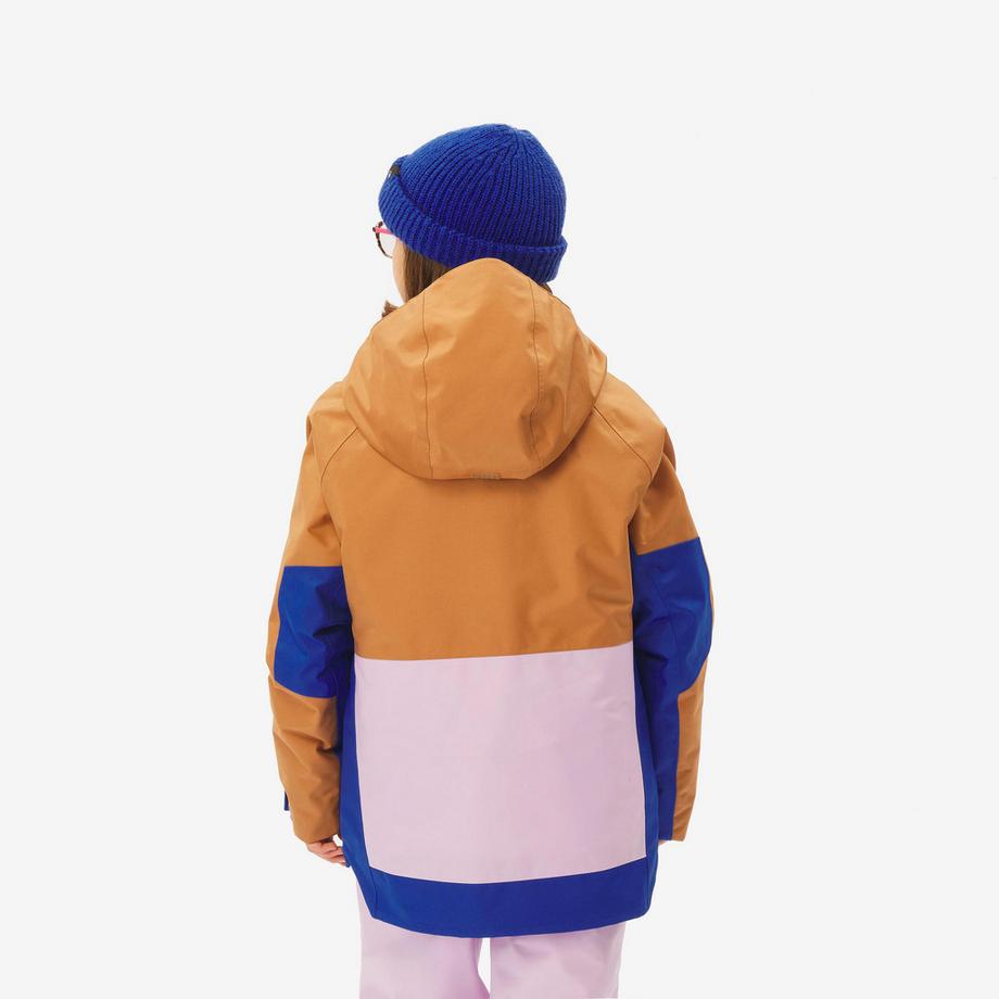 WEDZE  Veste de snowboard ziprotec enfant 6-10 ans, SNB500 tricolore 