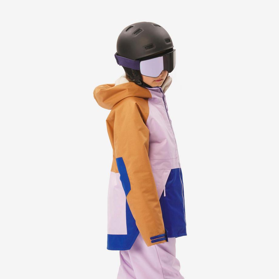 WEDZE  Veste de snowboard ziprotec enfant 6-10 ans, SNB500 tricolore 