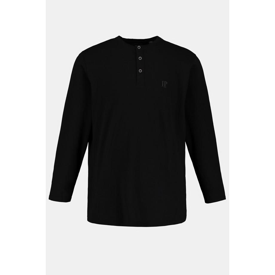JP1880 T-shirt Henley basique à manches longues avec patte de boutonnage  
