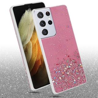 Cadorabo  Hülle für Samsung Galaxy S21 ULTRA TPU Silikon mit funkelnden Glitter 