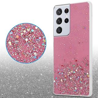 Cadorabo  Hülle für Samsung Galaxy S21 ULTRA TPU Silikon mit funkelnden Glitter 