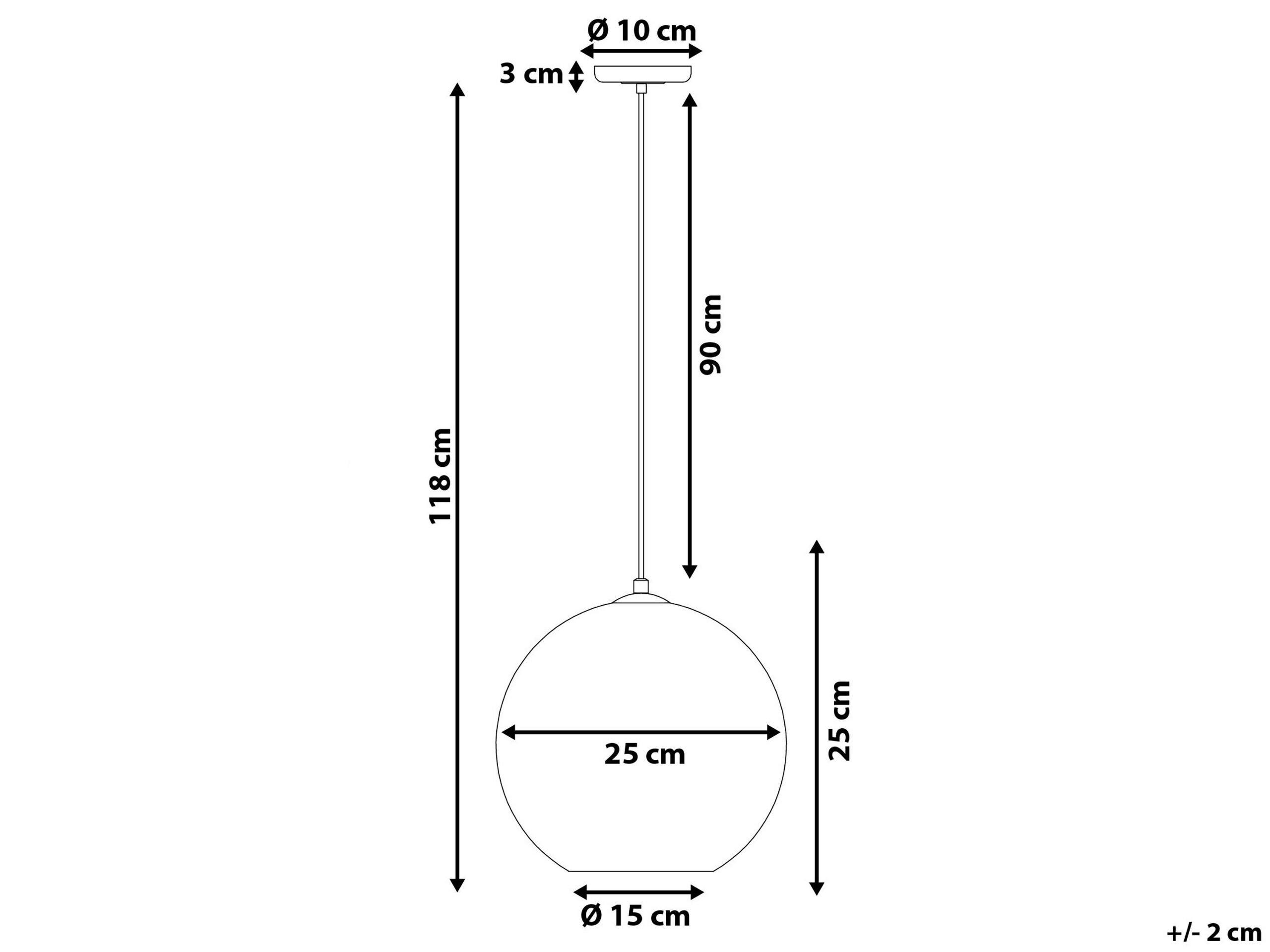 Beliani Lampe suspension en Verre Moderne SESSERA  