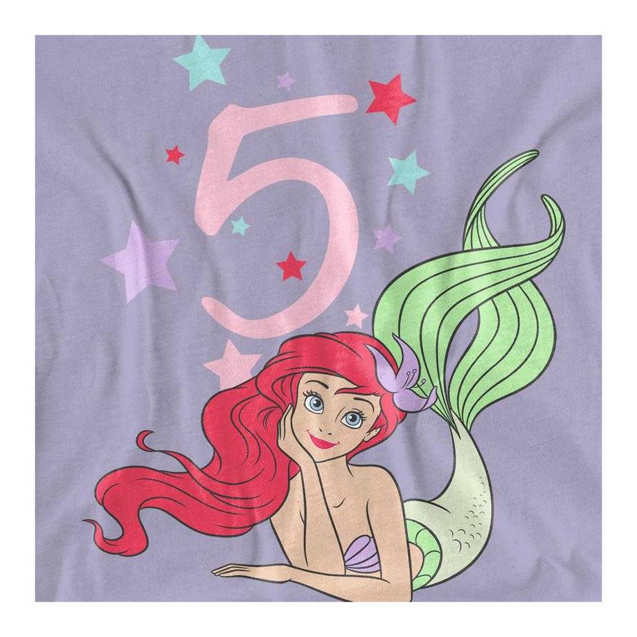 The Little Mermaid T-Shirt 5e Anniversaire avec Motif Ariel  