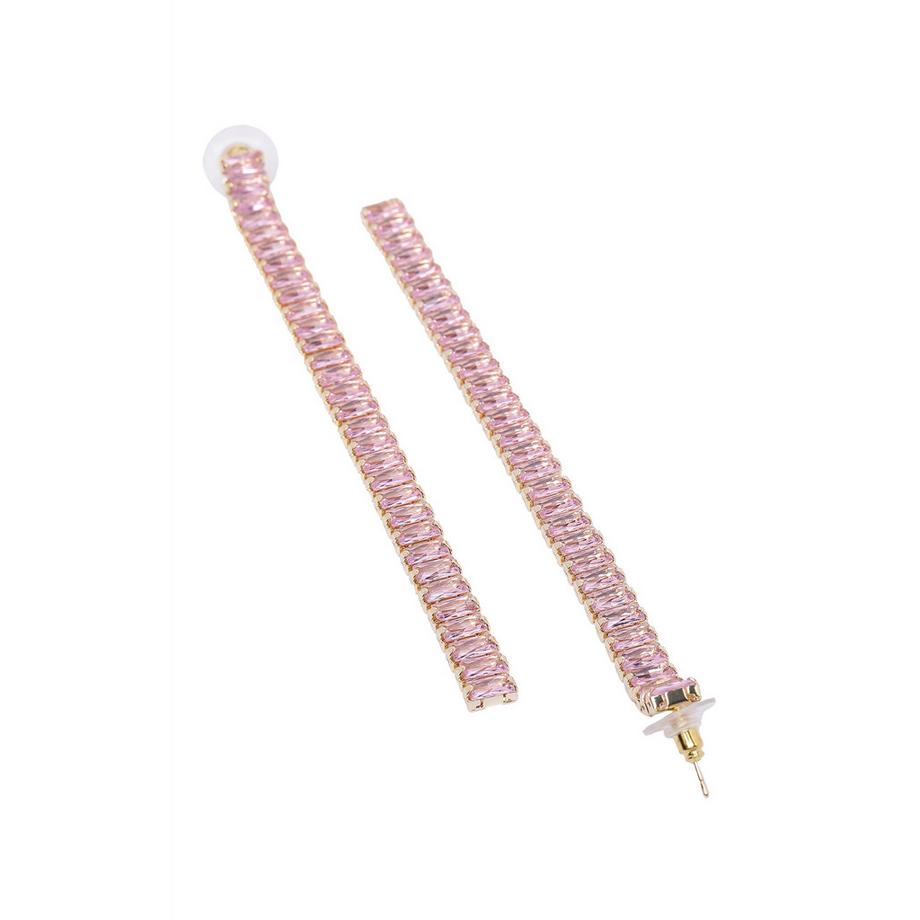 AVANT-GARDE PARIS  Rosa Lange Lineare Ohrringe 