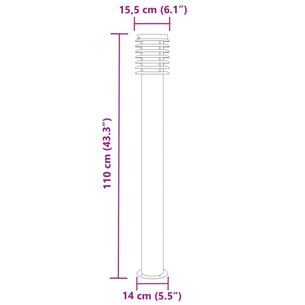 VidaXL lampada da terra per esterni Acciaio inossidabile  