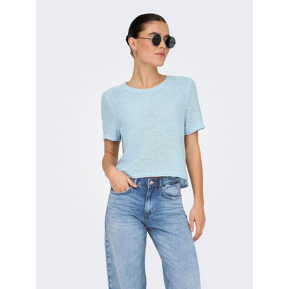 Kurzer Pullover aus Feinstrick