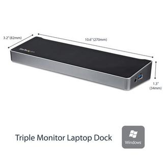 STARTECH.COM  Station d'Accueil USB 3.0 à 3 Écrans avec 2x 4K DisplayPort et HDMI - Hub USB-A à 5 Ports (1x Fast-Charge), Audio 3,5 mm, GbE - Docking Station Universelle USB Type-A pour PC Portable, Win/MacOS 