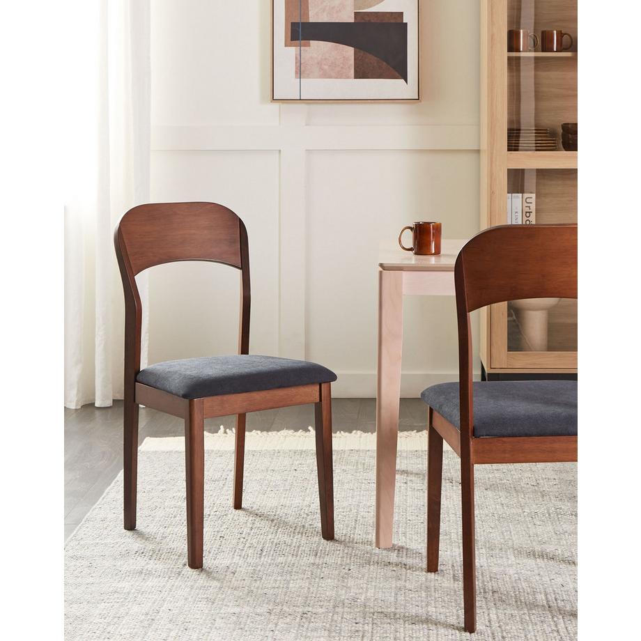Beliani Lot de 2 chaises de salle à manger en Bois d'hévéa Traditionnel ALVIN  