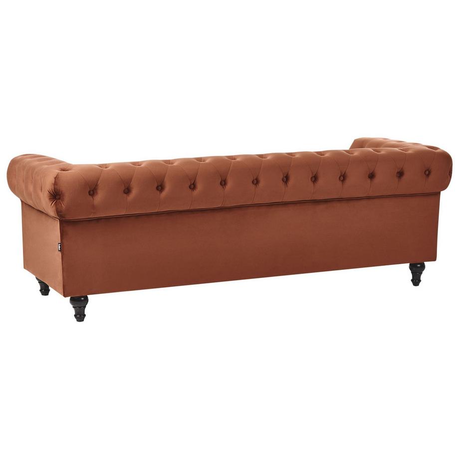 Beliani Canapé 3 places en Velours Traditionnel CHESTERFIELD  