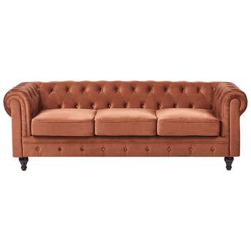 Canapé 3 places en Velours Traditionnel CHESTERFIELD