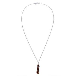 Kuzzoi  Halskette Tigerauge Edelstein Splitter 925 Silber 