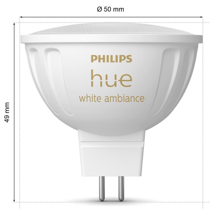 PHILIPS Hue White Ambiance GU5.3 MR16 12V 400lm 1 confezione  