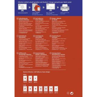 Avery-Zweckform Namens-Etiketten 88.9 x 31 mm Acetatseide Weiß 320 St. Wiederablösbar Laserdrucker, Fa  