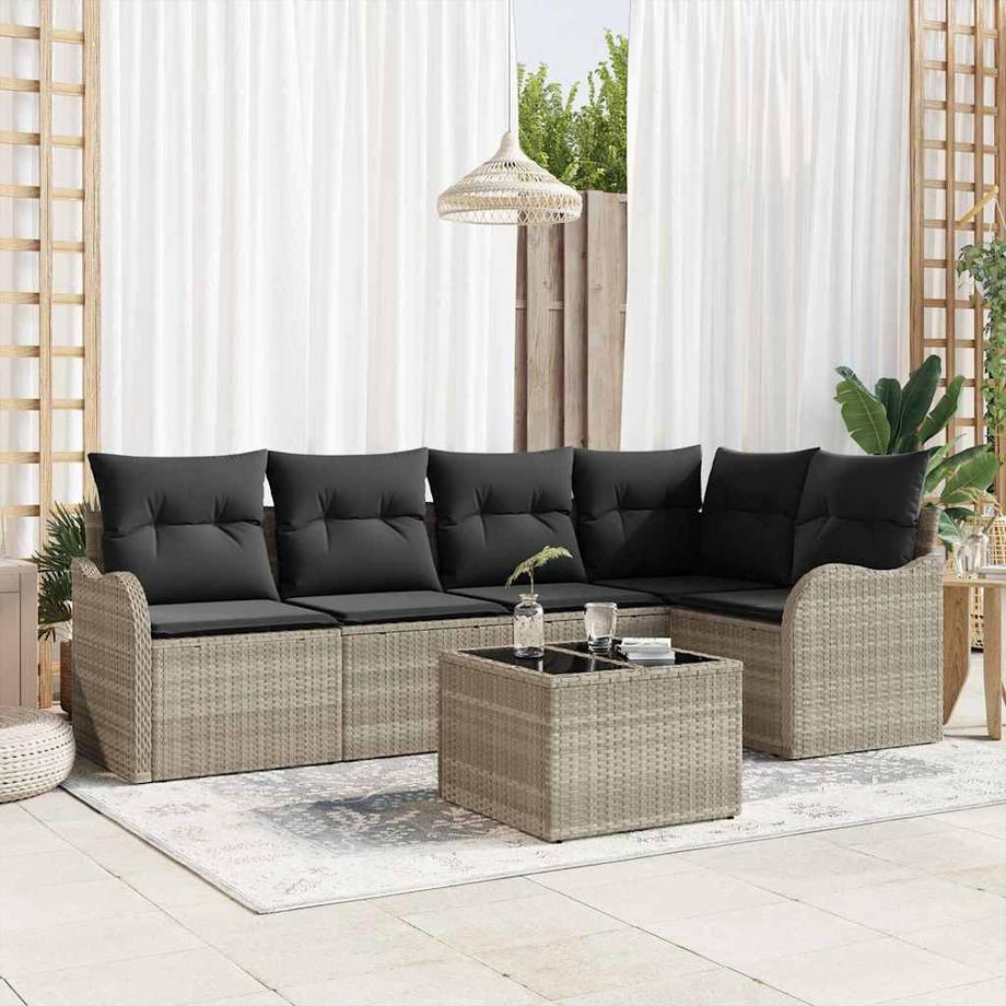 VidaXL Ensemble de canapé modulable poly rattan  