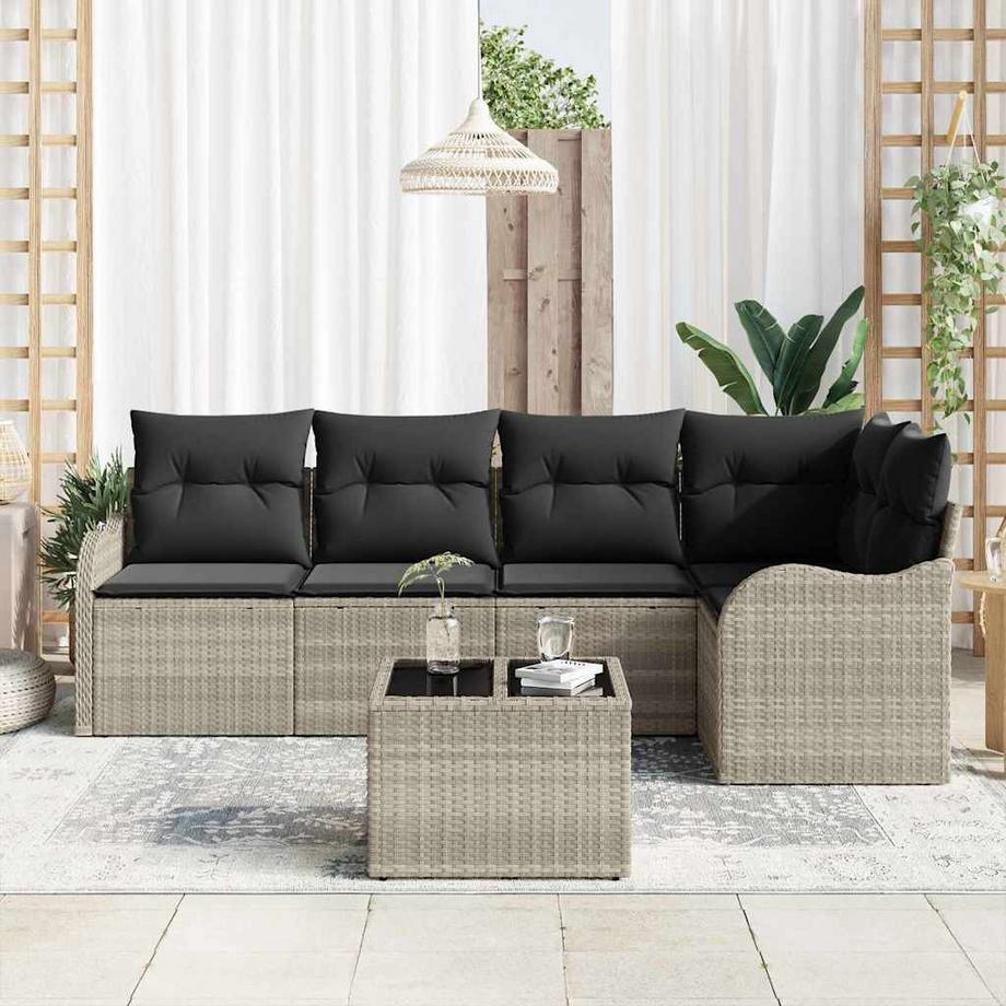 VidaXL Ensemble de canapé modulable poly rattan  