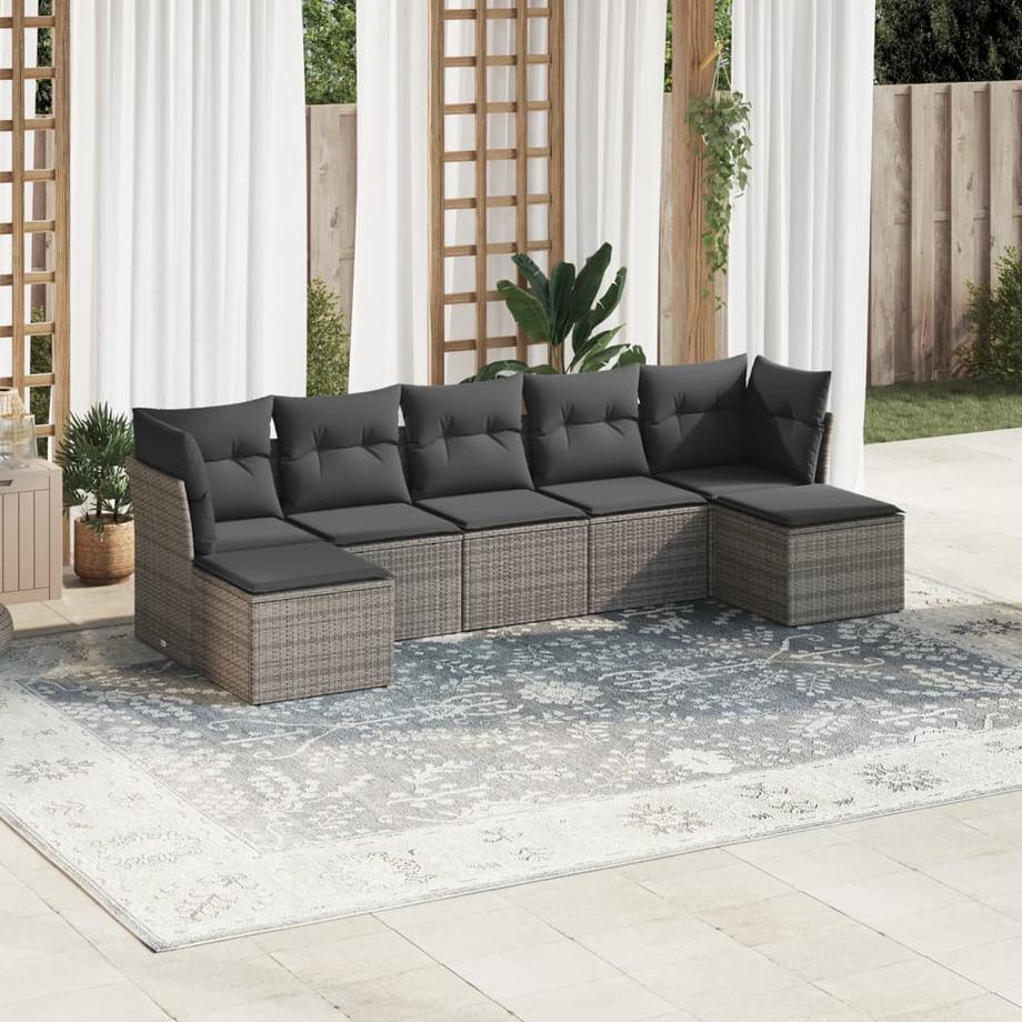 VidaXL Ensemble de canapés de jardin rotin synthétique  