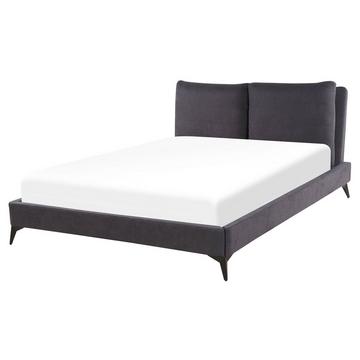 Bett mit Lattenrost aus Samtstoff Modern MELLE