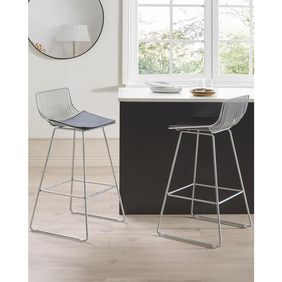 Beliani Set di 2 sedie alte en Acciaio Industriale FREDONIA  