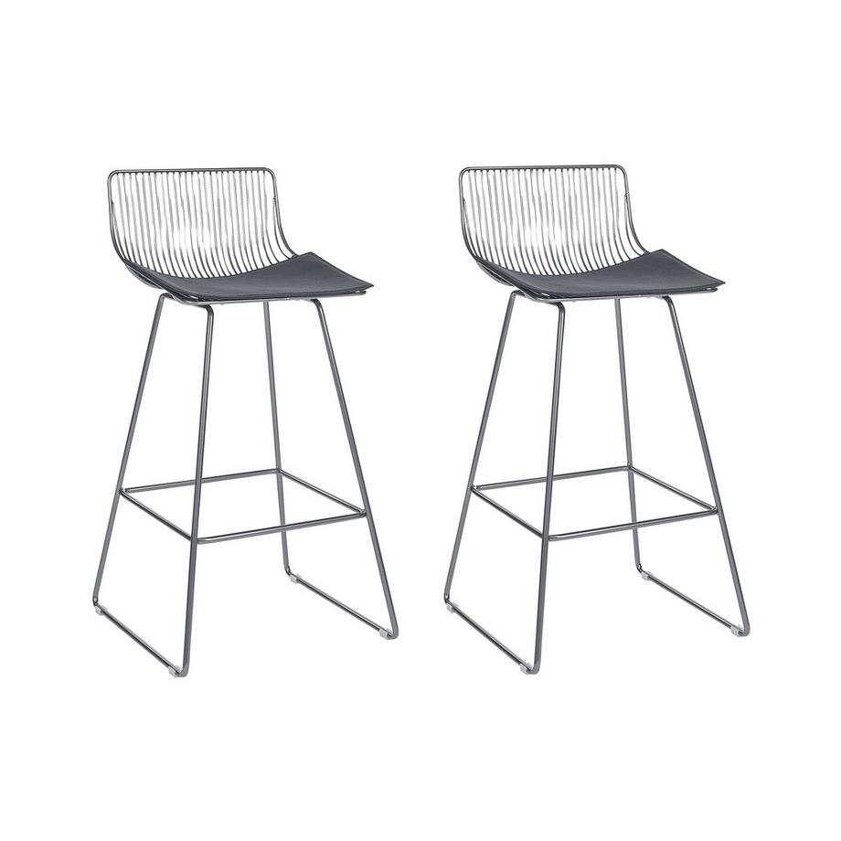 Beliani Set di 2 sedie alte en Acciaio Industriale FREDONIA  