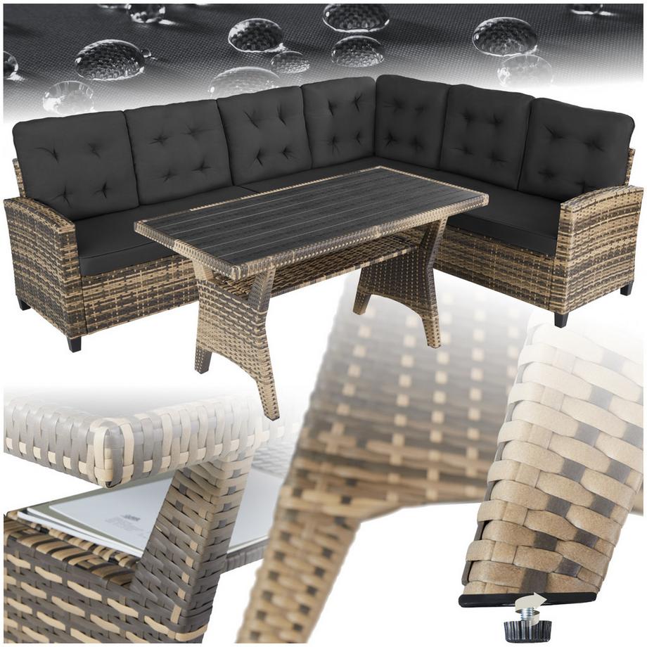 Tectake Rattan Lounge Catania für 6 Personen widerstandsfähig  